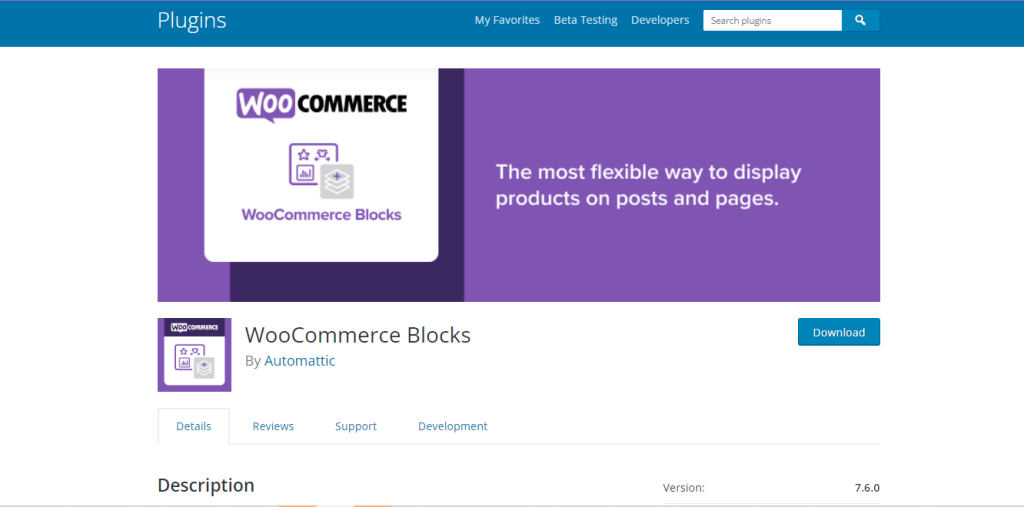 WooCommerce blocks by Automattic